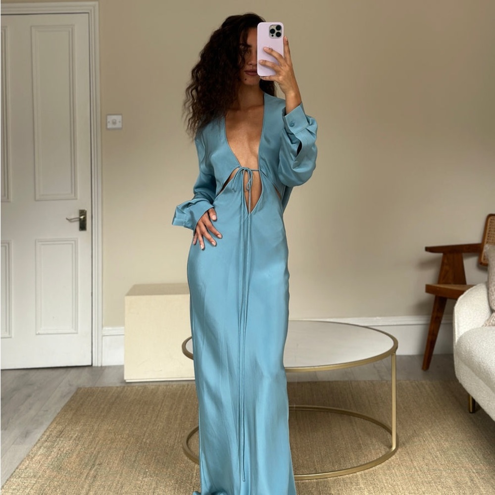 CHRISTOPHER ESBER
Triquetra cutout silk crepe de chine maxi dress